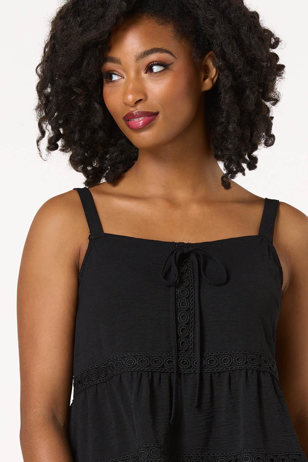 Solid Lace Inset Top