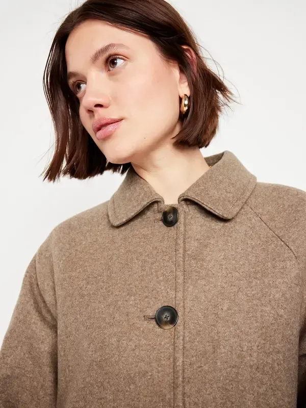 Relaxed Button-Front Mac Coat