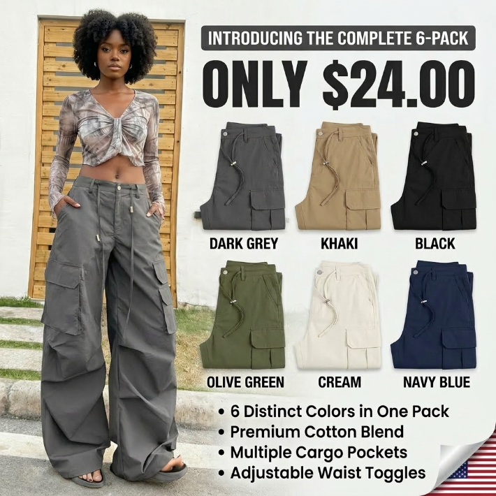 Women's High-Waisted Streetwear Cargo Pants
