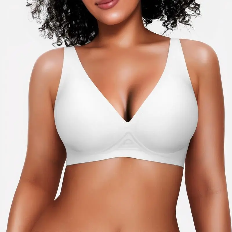 Wireless No Underwire Leopard Print Jelly Bra Everyday Comfort Push Up Seamless T-Shirt Bra