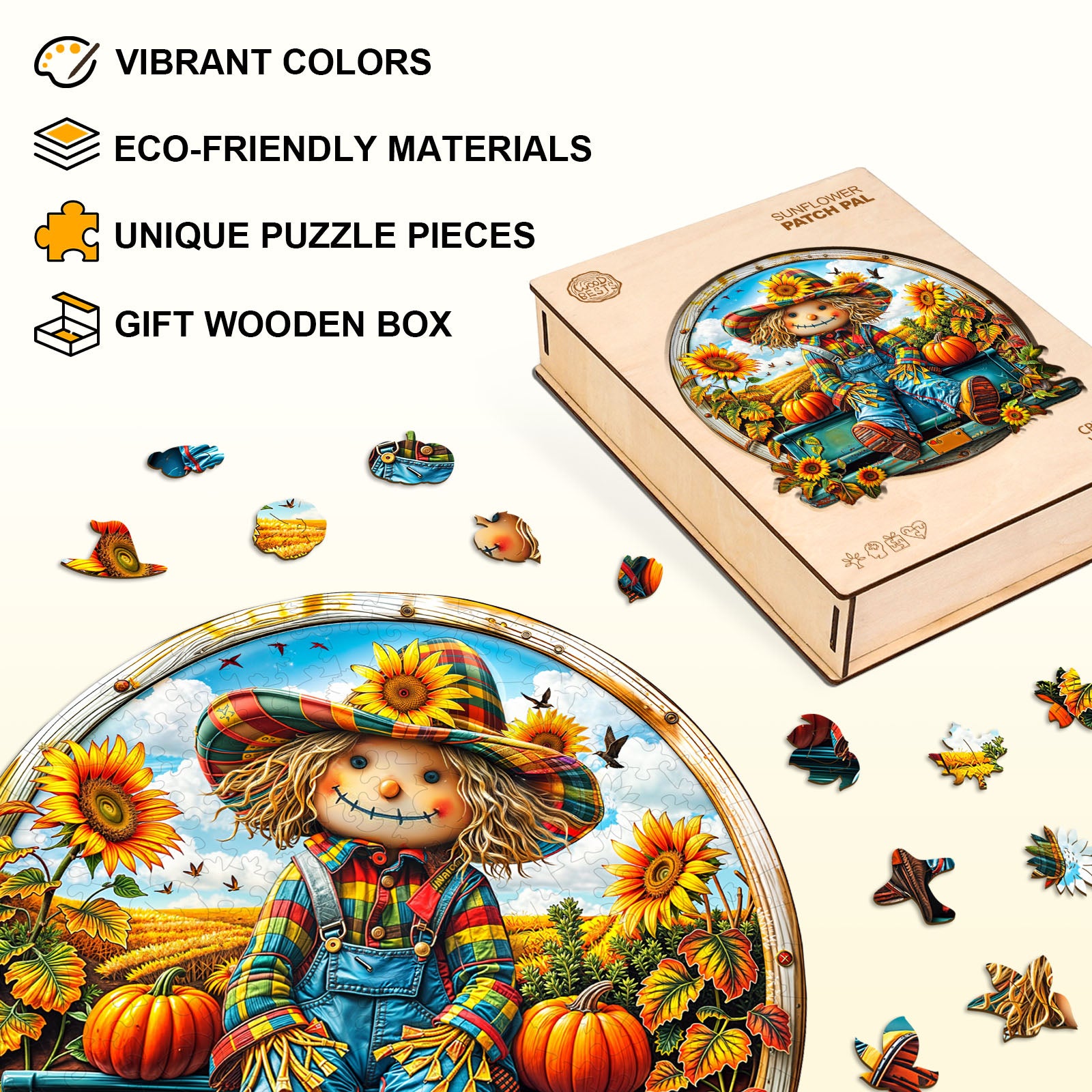 Sunflower Patch Pal Wooden Jigsaw Puzzle