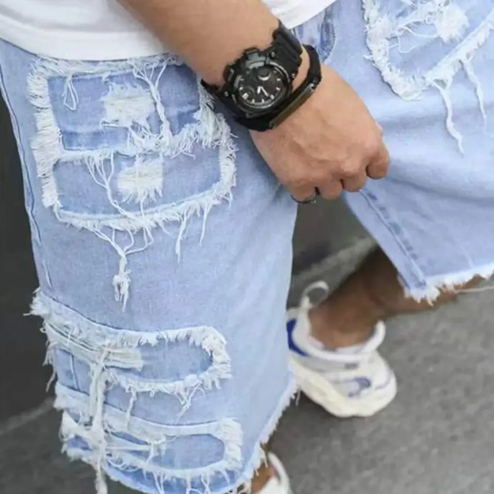 Distressed Fringed Hem Denim Shorts - Bold Street Style Casual Summer Essential