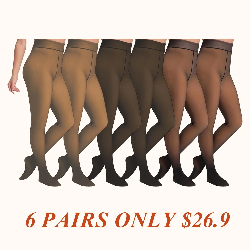 Fleece Lined Tights Sheer Women