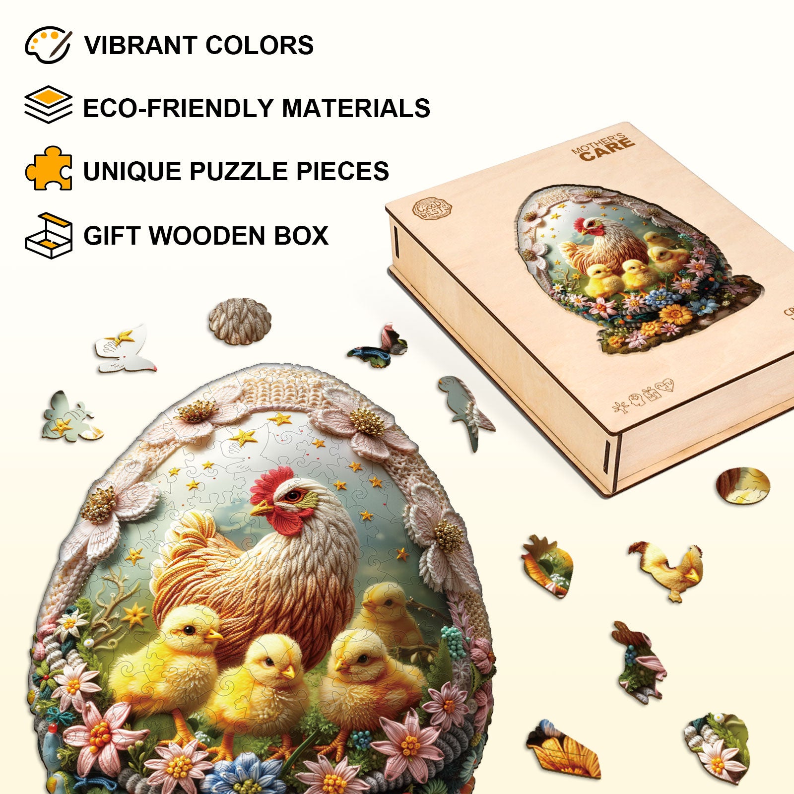 Mother’s Care Wooden Jigsaw Puzzle