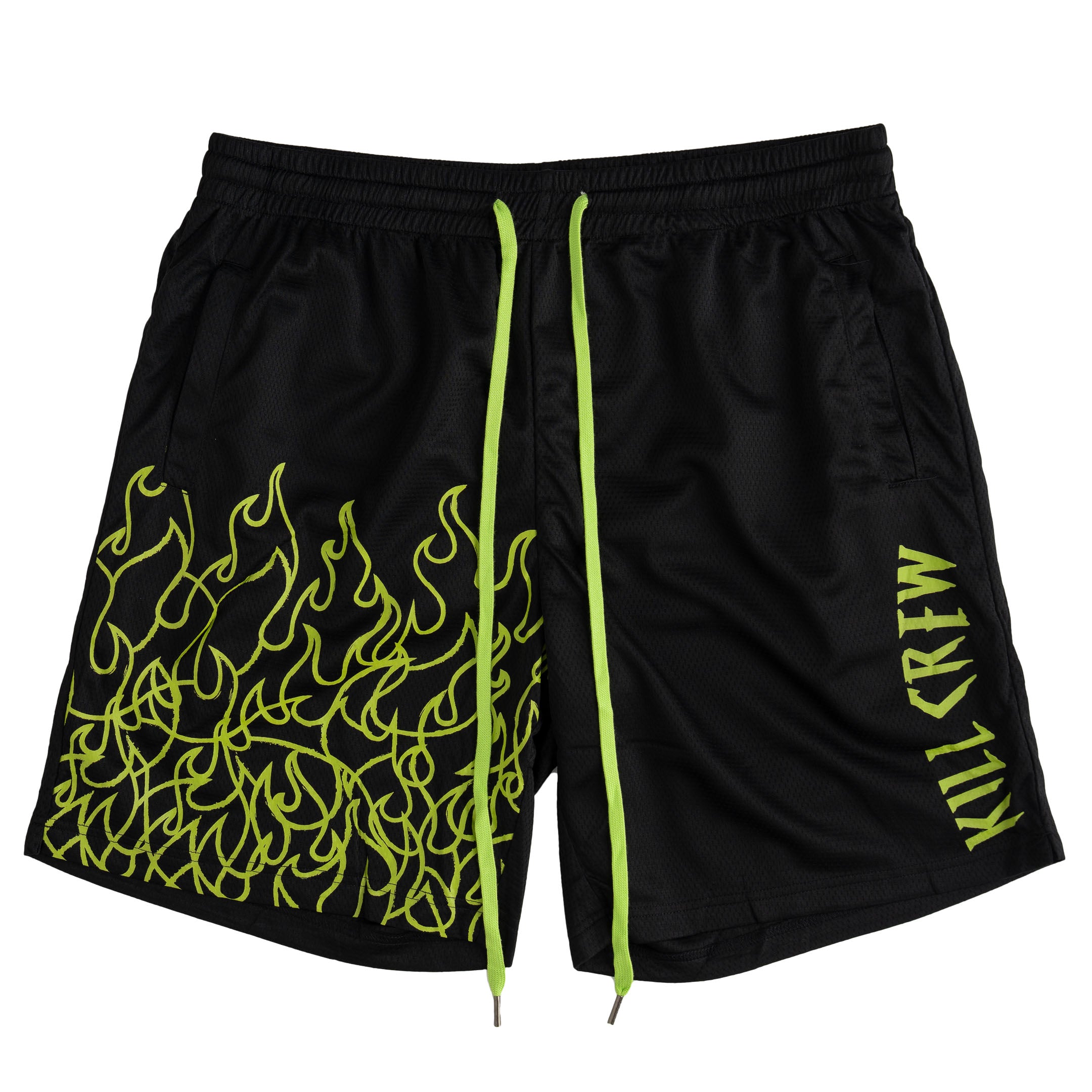 RELAXED CUT SHORTS FLAME - BLACK / GREEN