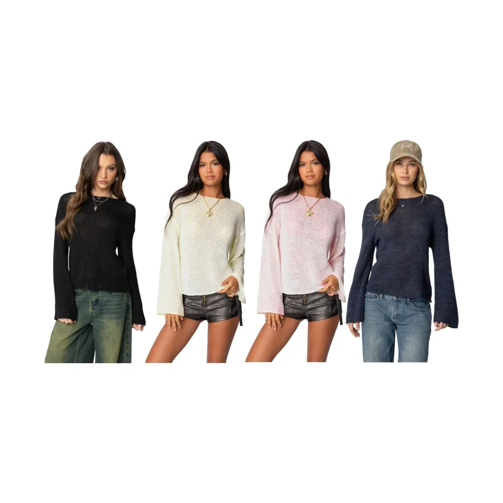 Drop Shoulder Light Knit Sweater  (Just $3 Each!)