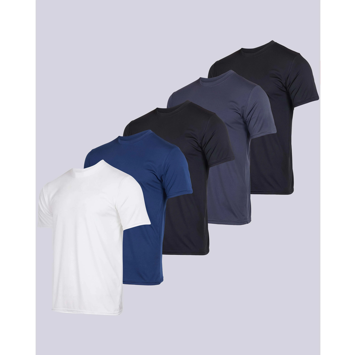 Men's Dry-Fit Performance Athletic T-Shirt 5-Pack