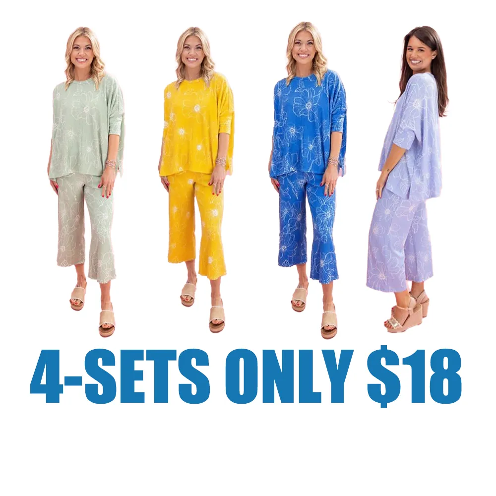 Ruffled floral pattern loose suit