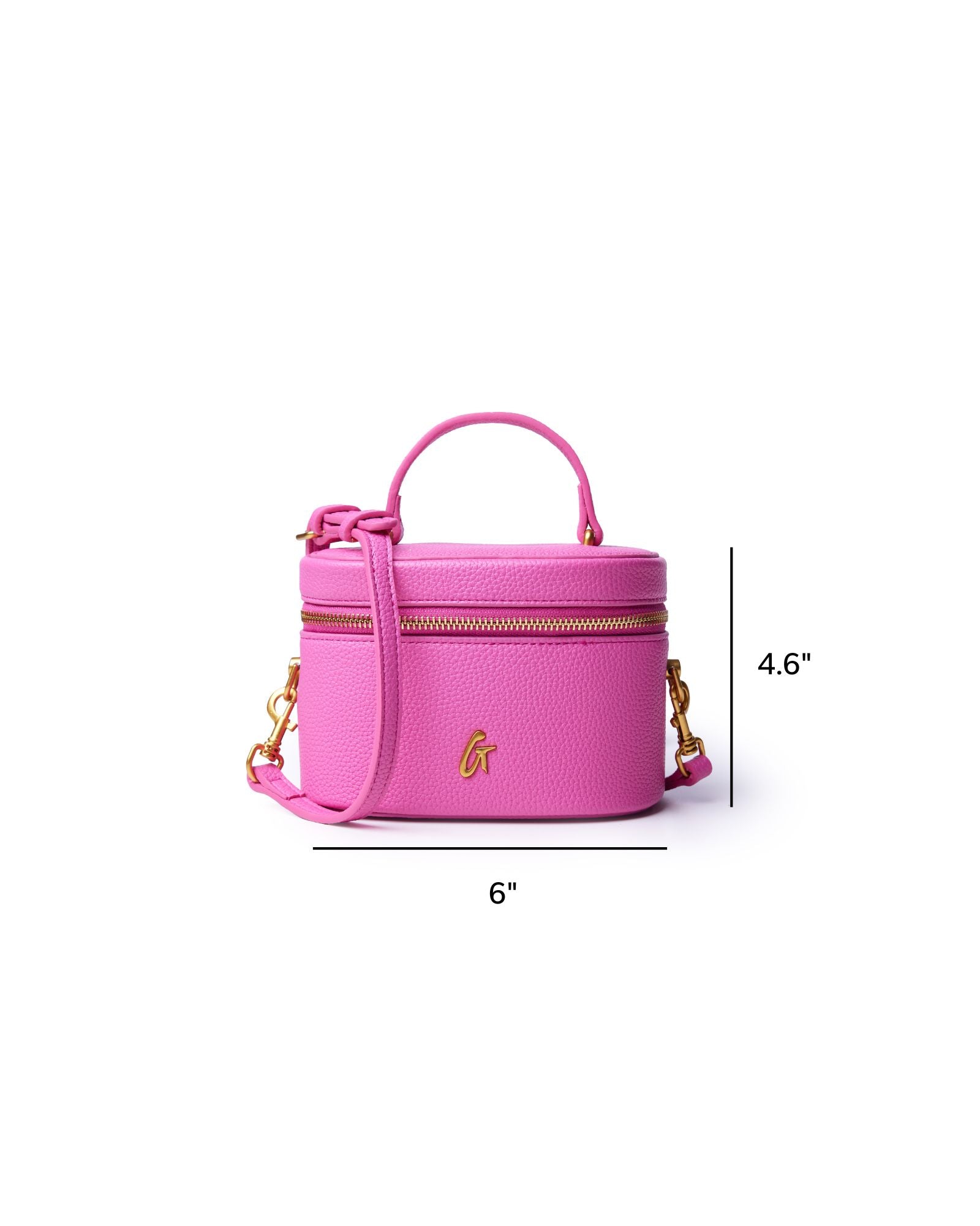 MINI PEBBLE VANITY BAG - HOT PINK