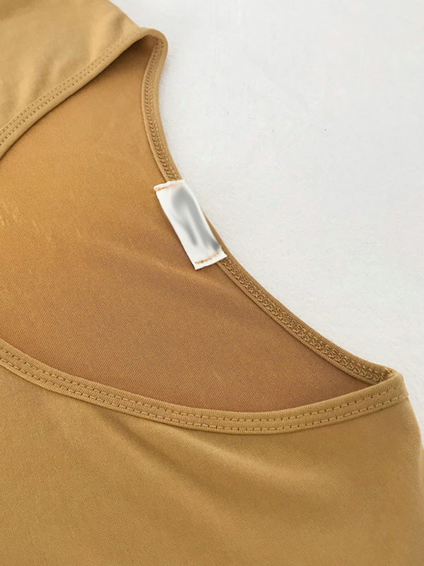 Solid Color Loose Short Sleeves U-Neck T-Shirts Tops