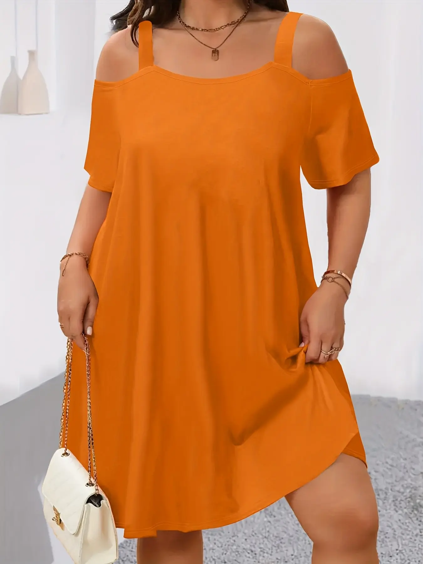 🔥8 PACK $24-Plus Size Women's off Shoulder Strapless Dress, 8 Colors Available