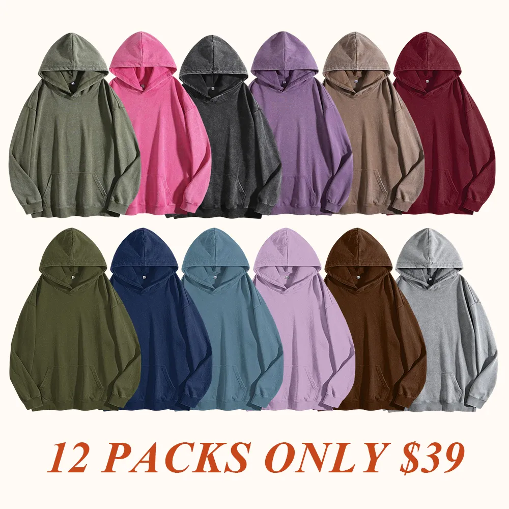 Women's Oversized Acid Wash Cotton Hoodie