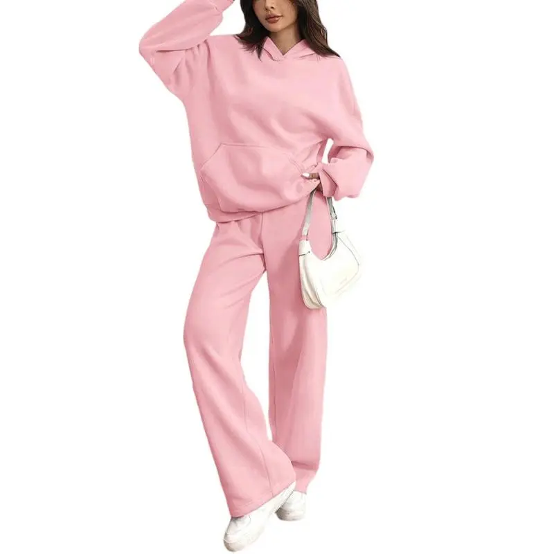Women's Hooded Sweatshirt & Pants Casual Comfy Loungewear Set