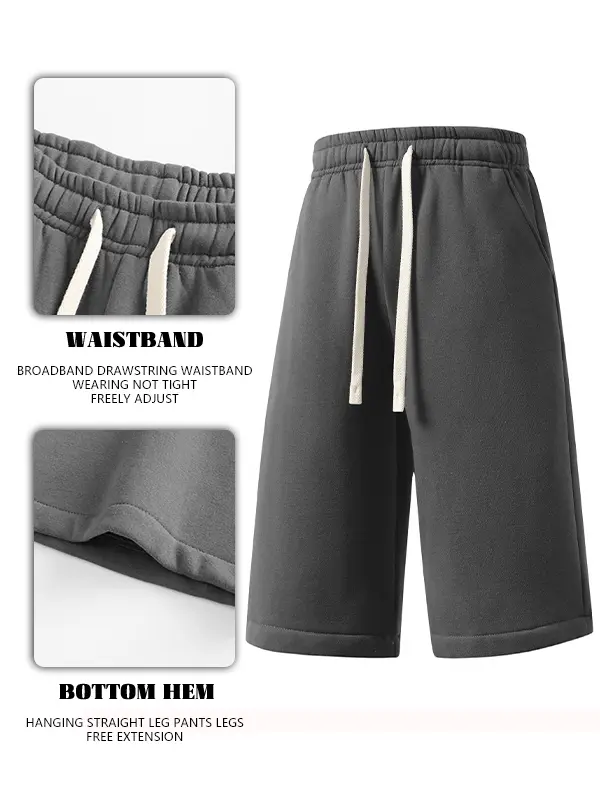Men's Solid Pocket Waist Shorts, Lightweight Breathable Shorts