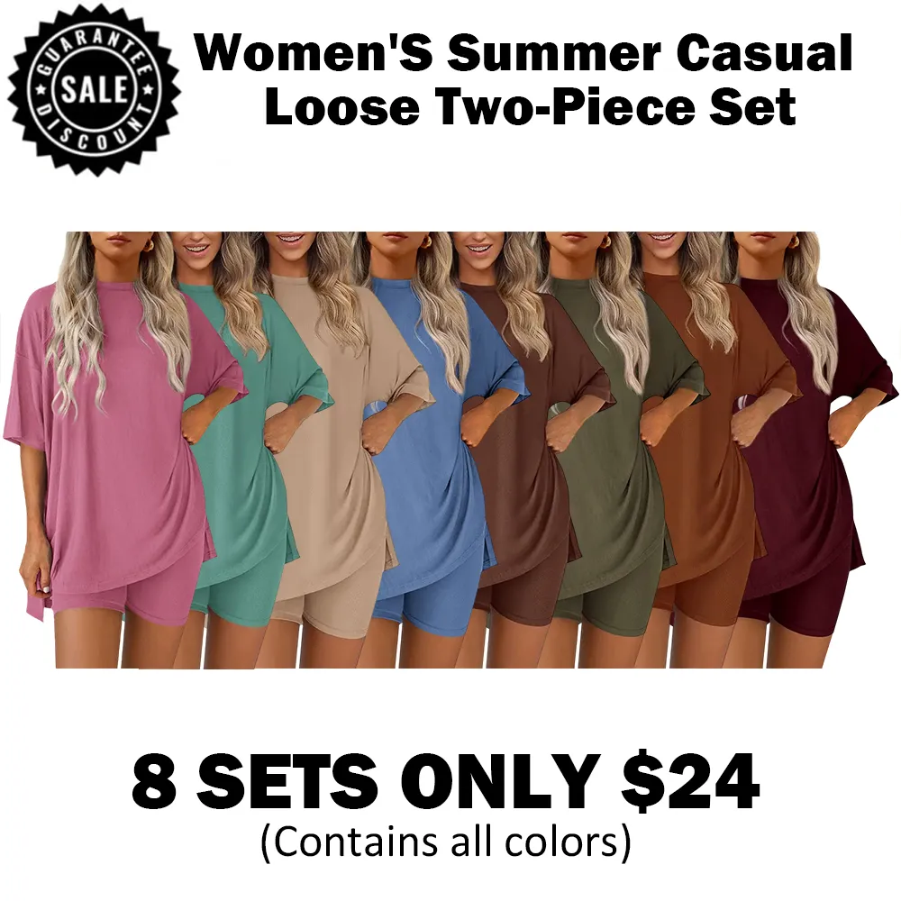 🔥Women's Casual Loose Two-Piece Set (With pocket)🔥8-Pack - All Colors Included, Only $24