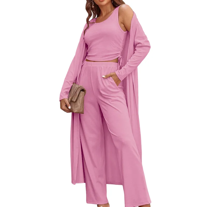 Women's Lightweight Sleepwear 3-Piece Set Sportswear