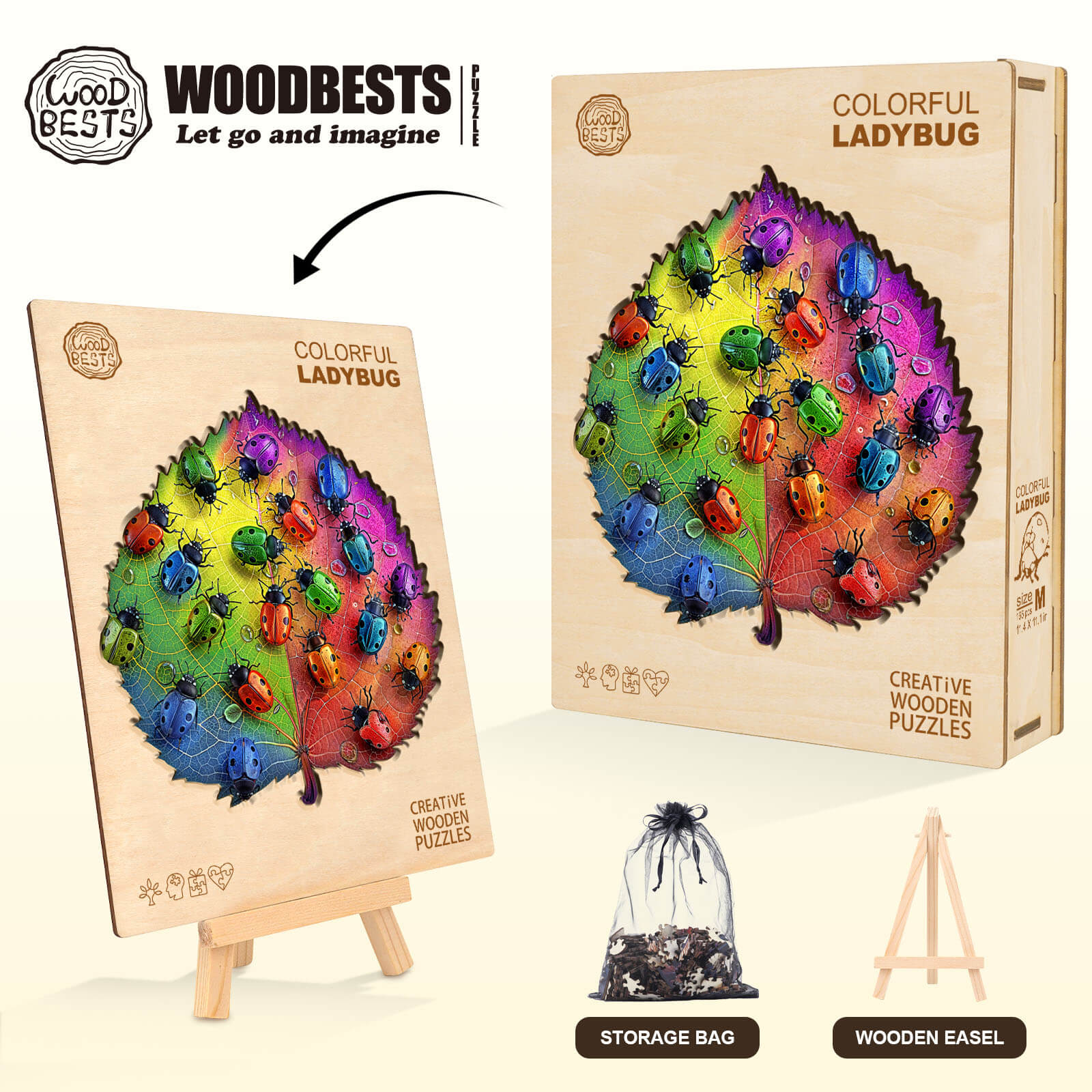 Colorful ladybug Wooden Jigsaw Puzzle