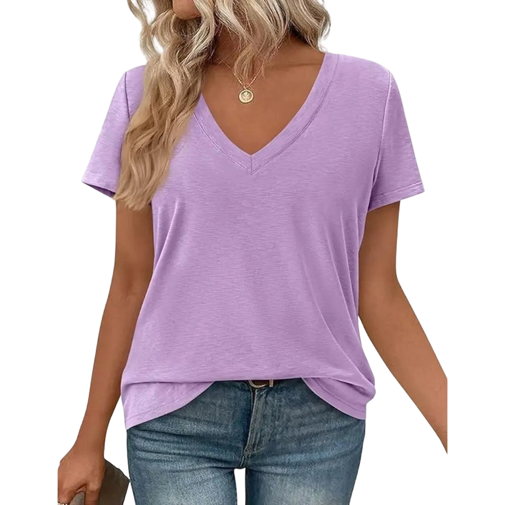 Oversized Tshirts Shirts for Women Summer Tops Casual Short Sleeve V Neck Loose Basic Tees Spring Clothes