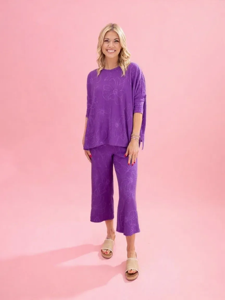 Ruffled floral pattern loose suit