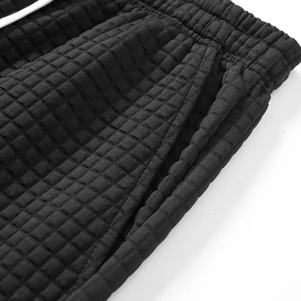 Men’s drawstring pocket shorts, 5-pack — casual woven beach shorts with a belt for summer