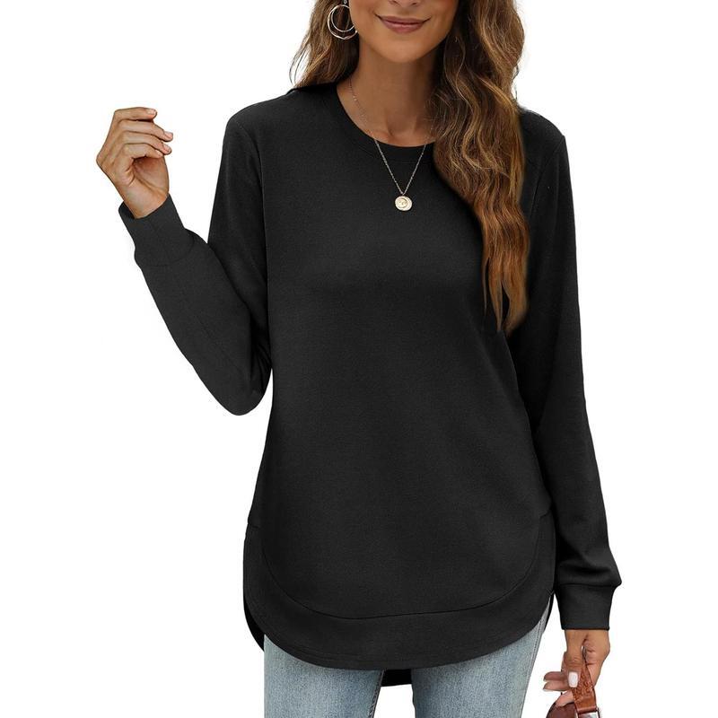 Cozy High-Low Crewneck Sweatshirt