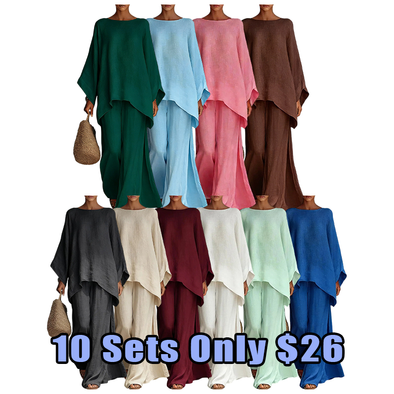 Boho Linen Two-Piece Set – Breezy Vacation Outfit