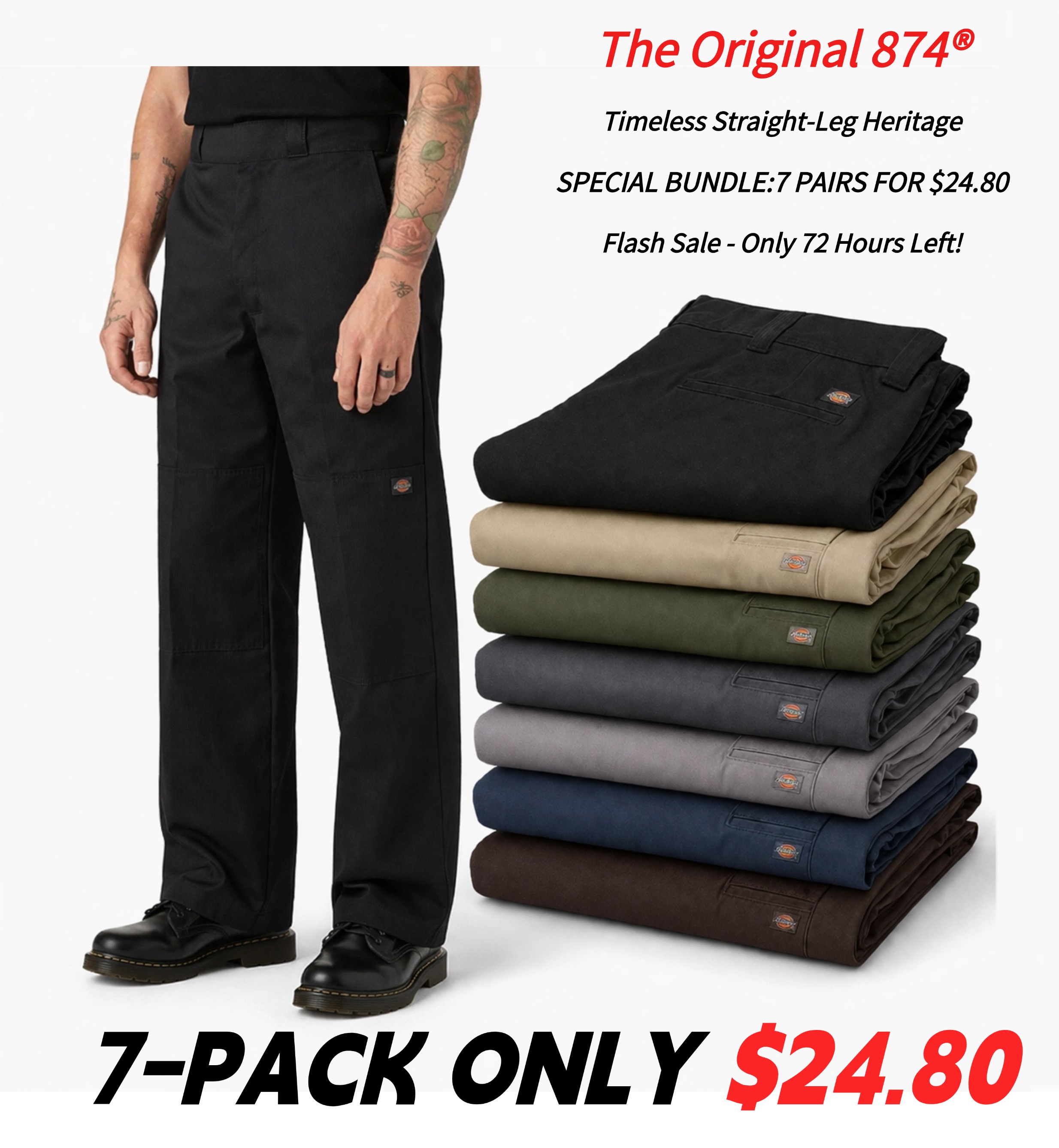 The Original 874 Timeless Straight-Leg Heritage SPECIAL BUNDLE:7 PAIRS FOR $24.80