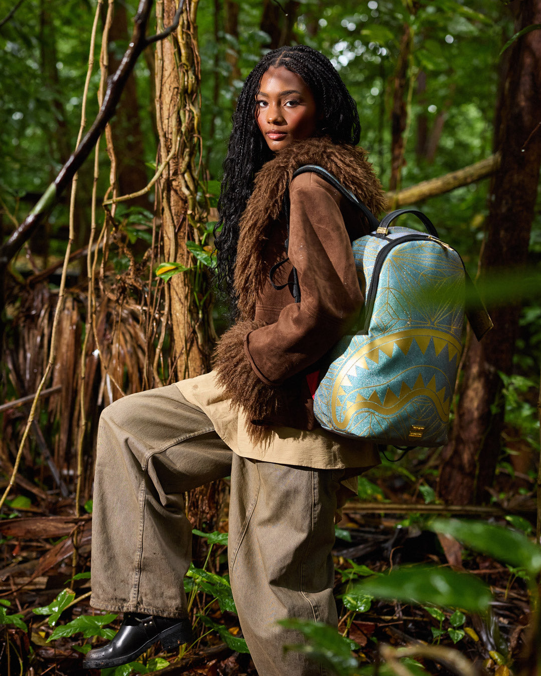 FOUNDATION CRYSTAL IRIDESCENT SHARK BACKPACK