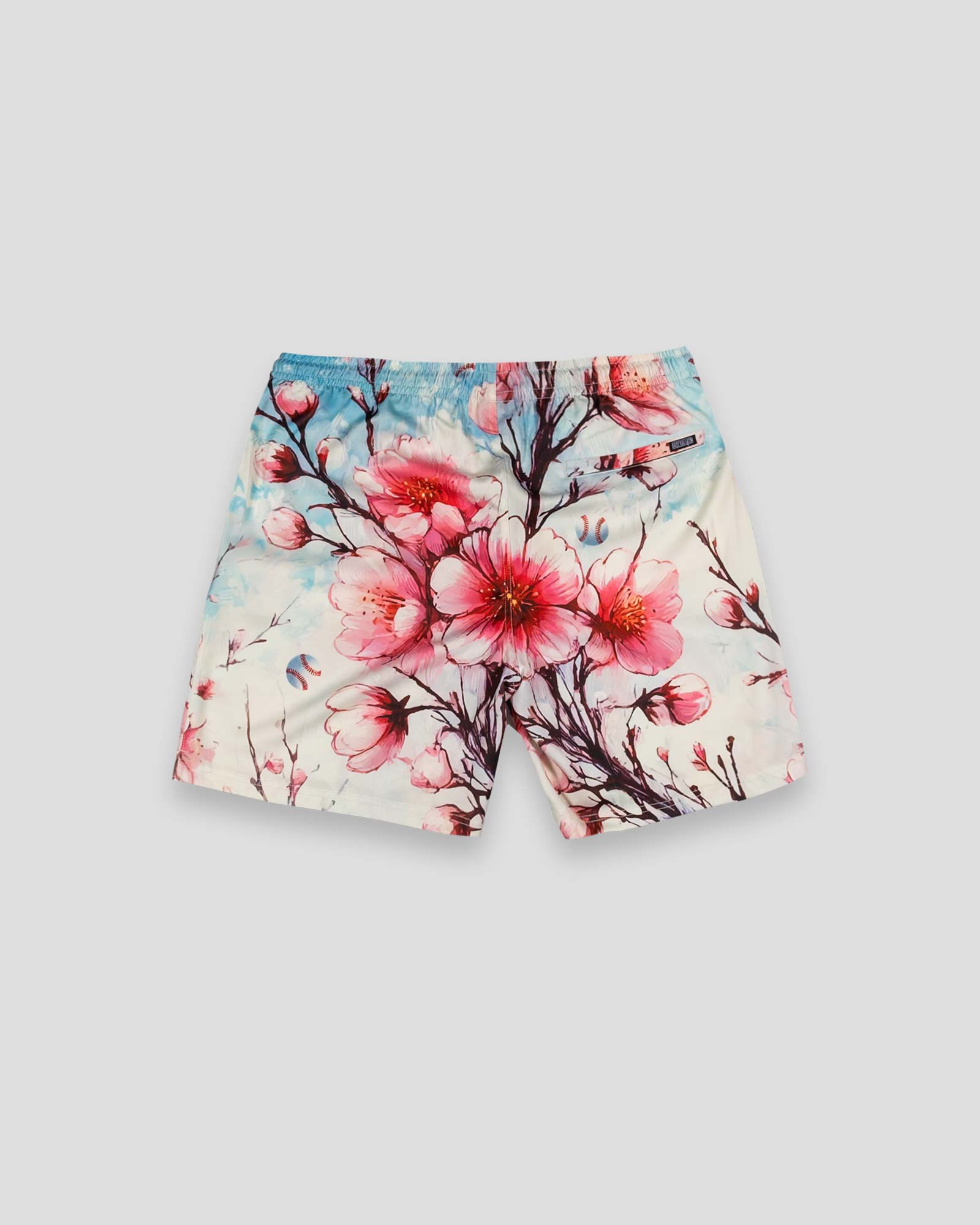 Cherry Blossom Baseball Diamond Lux Satin Youth Shorts - San Diego Padres