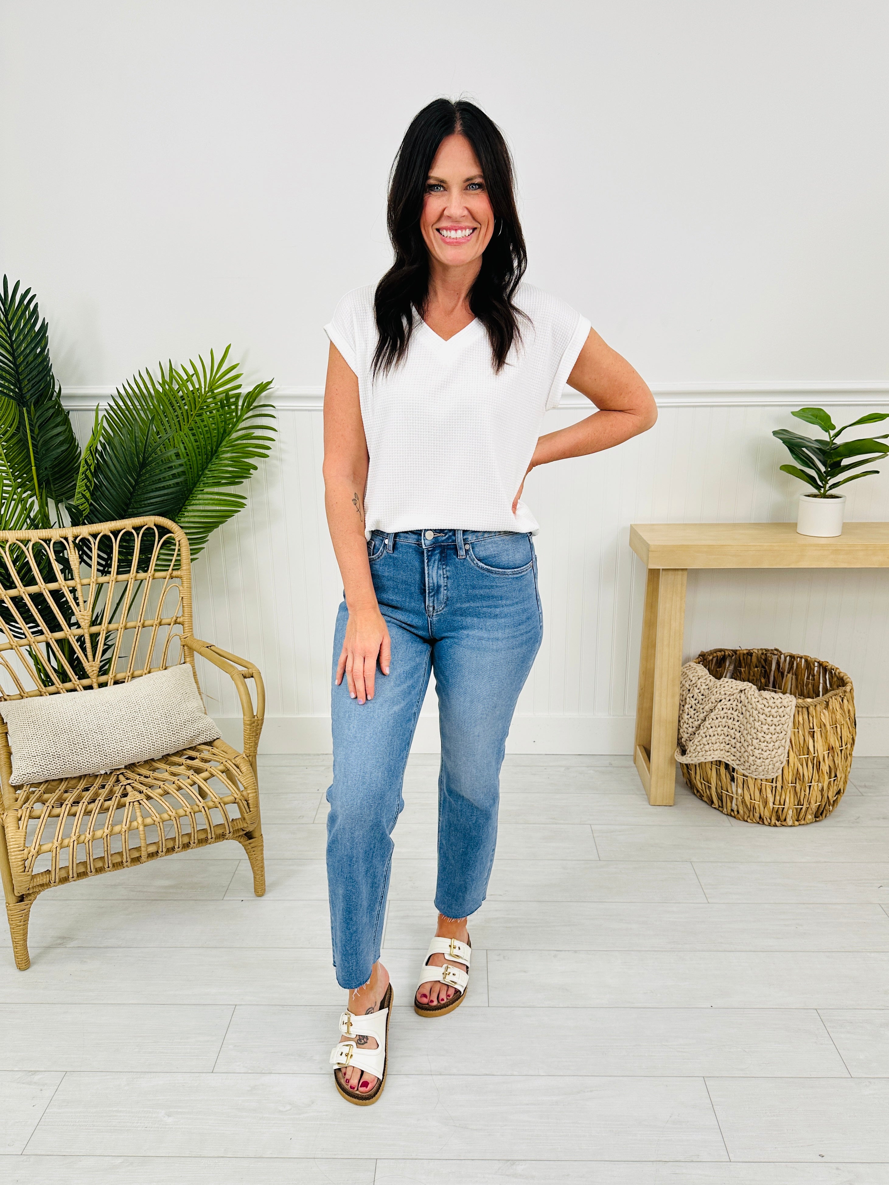 Take The Bait Slim Straight Cropped Jeans With Tummy Control