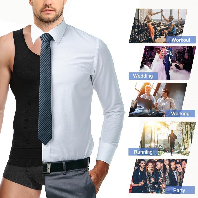 Men Body Shaper Compression Vest,Men Abdomen Sleeveless Running Workout Fitness GYM Tank Tops Shirts