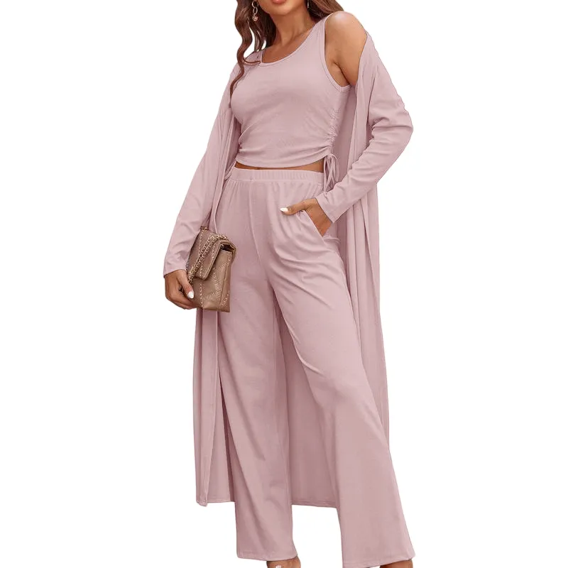 Women's Lightweight Sleepwear 3-Piece Set Sportswear