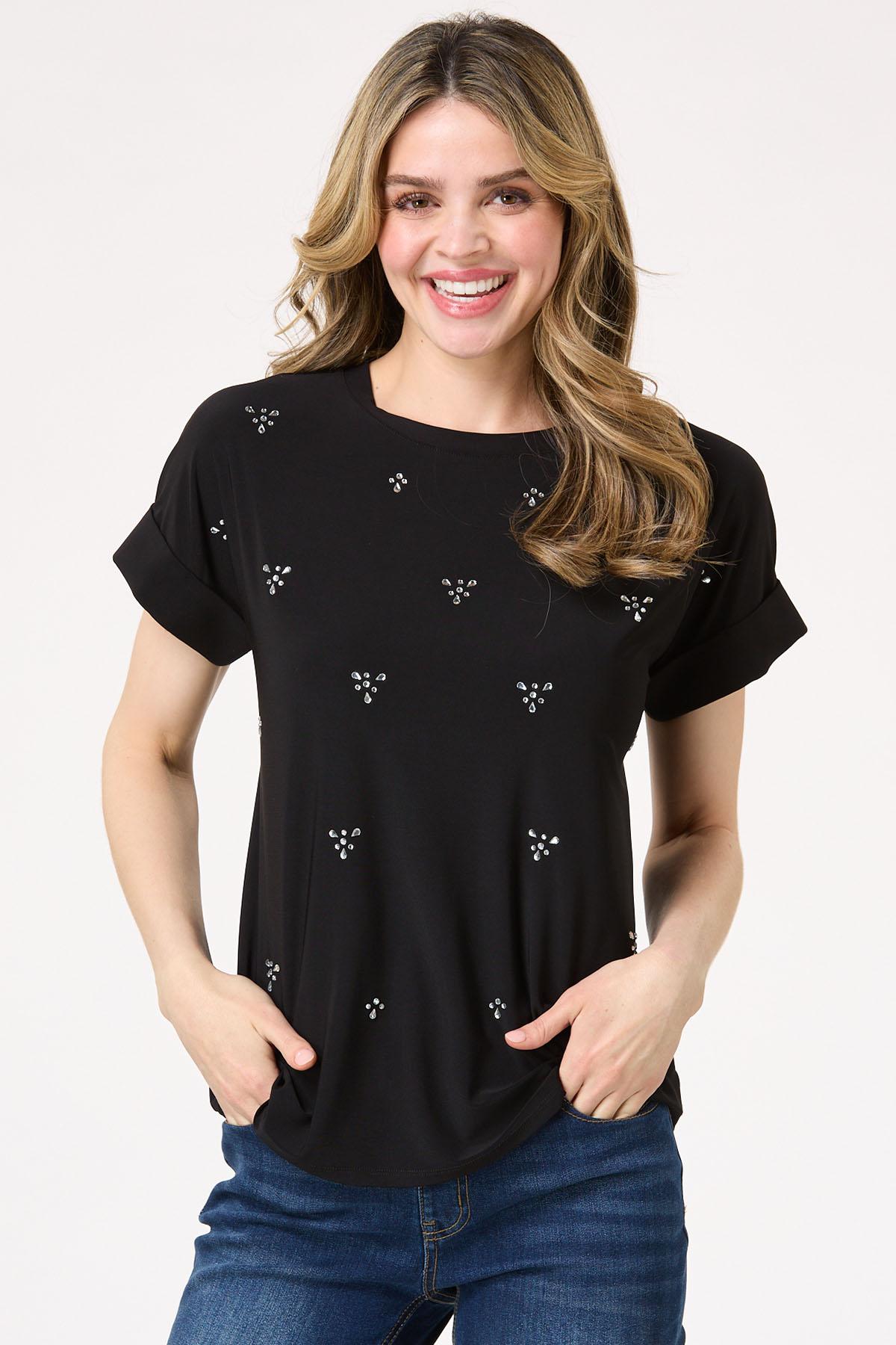 Jewel Embellished Knit Top