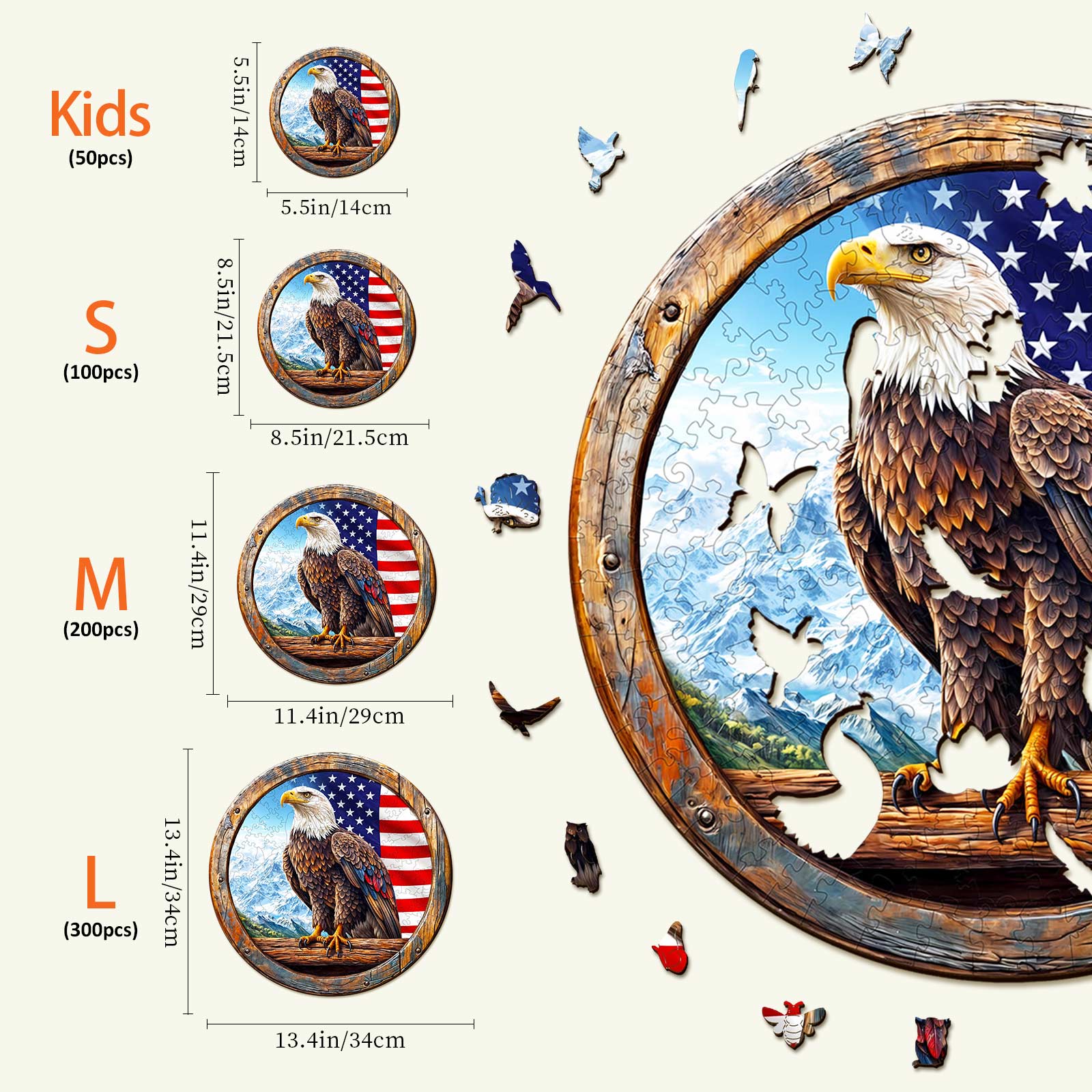 Bald Eagle Wooden Jigsaw Puzzle
