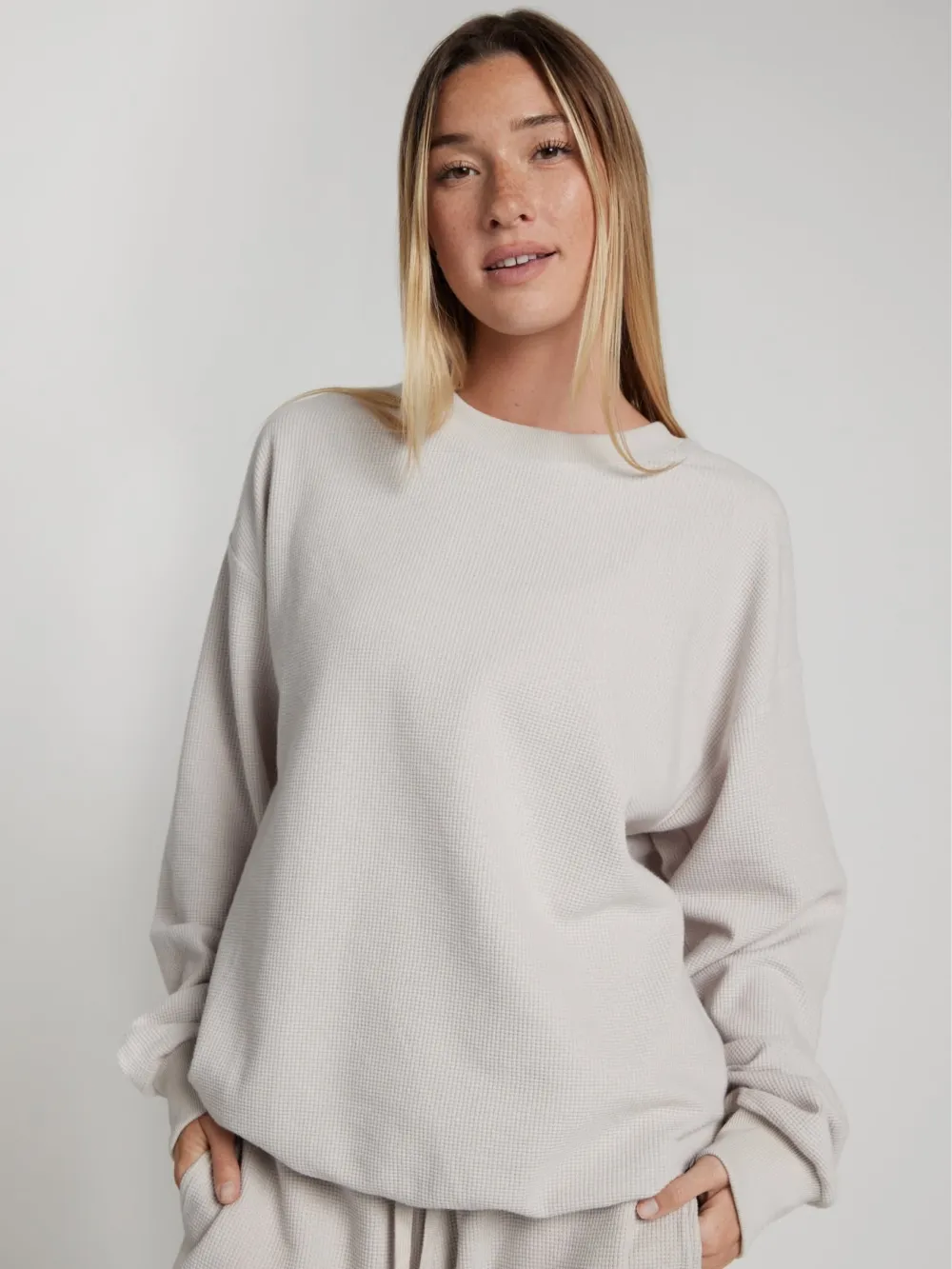 Waffle Lounge Long Sleeve Lounge Set