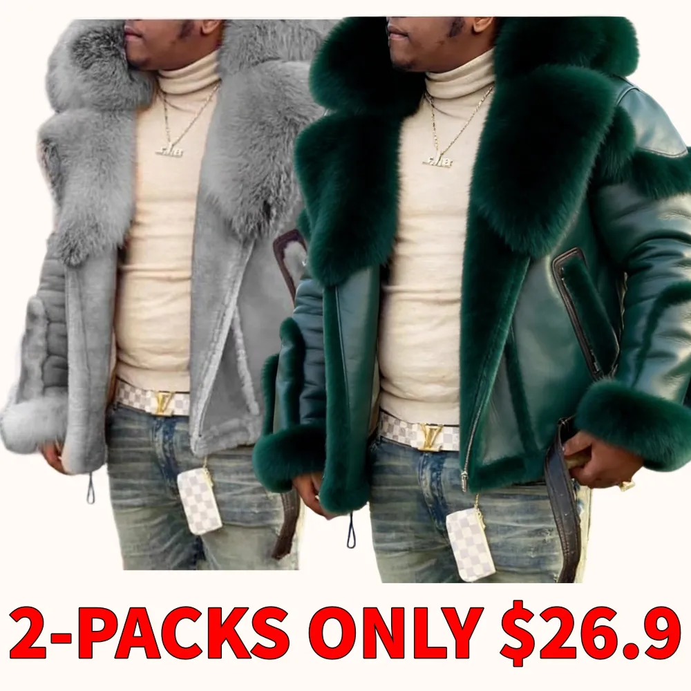 Thickened men's faux suede jacket