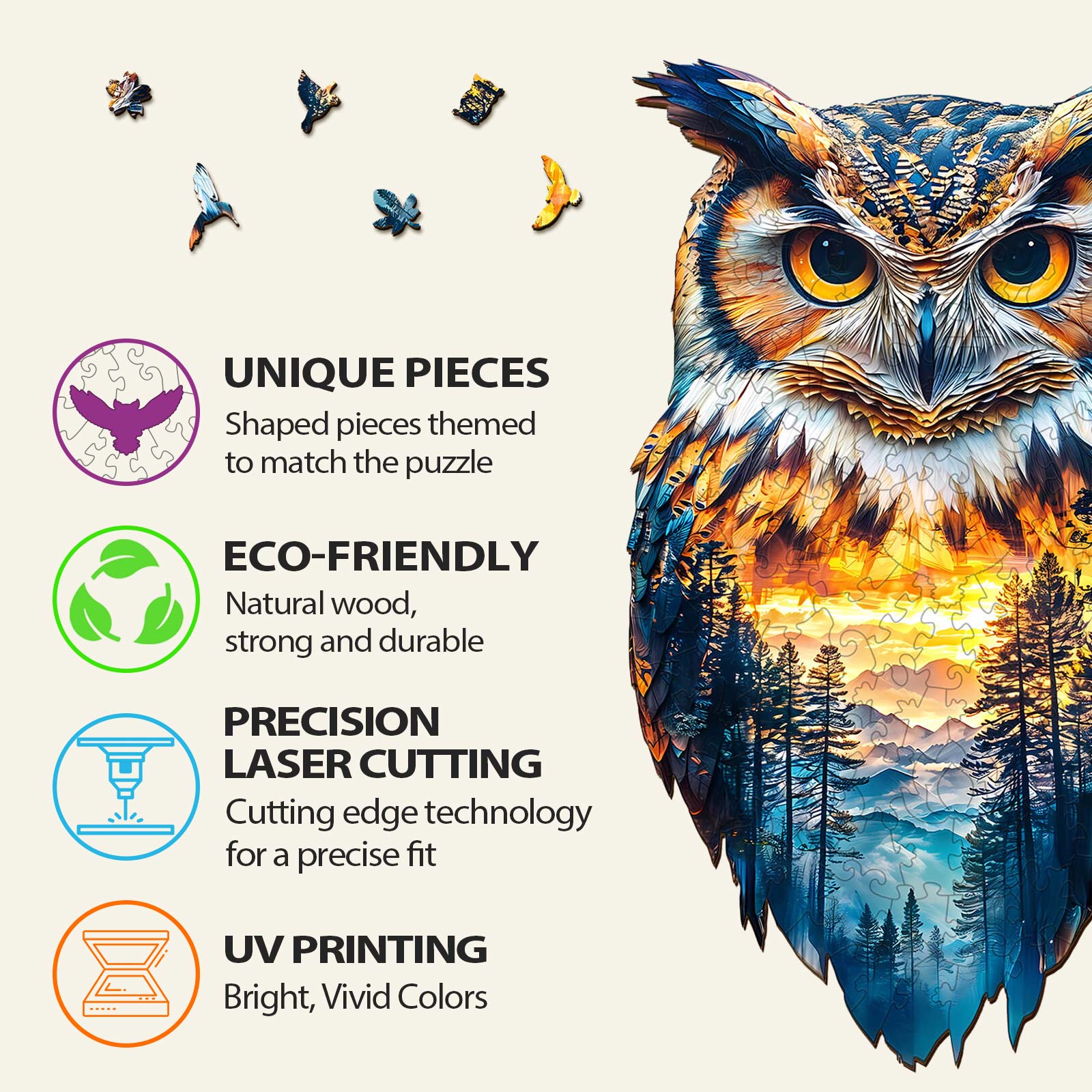 Forest Owl Wooden Jigsaw Puzzle