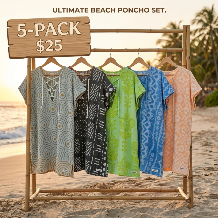 Lace-Up Geometric Jacquard Poncho Cover-Up