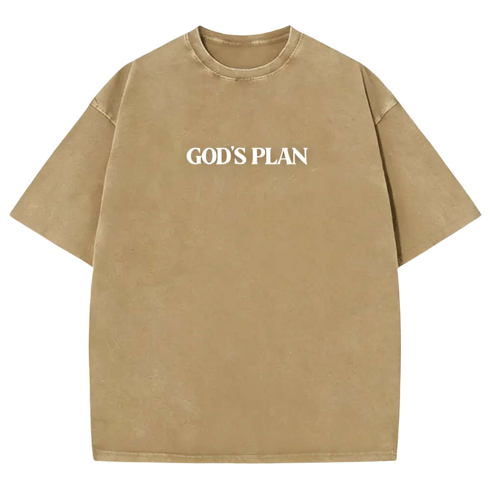 Women's God's Plan Washed Vintage Tee