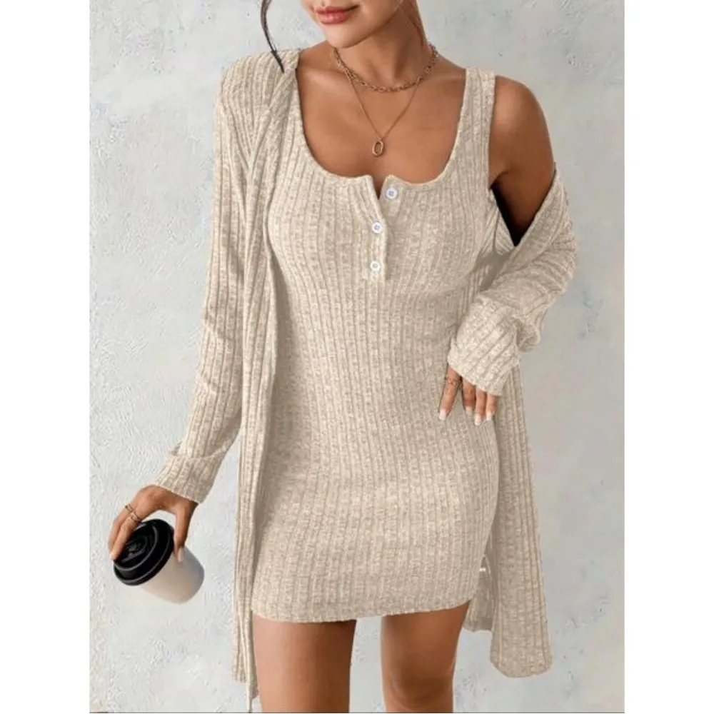 Women's Casual Striped Two-piece Dress Set