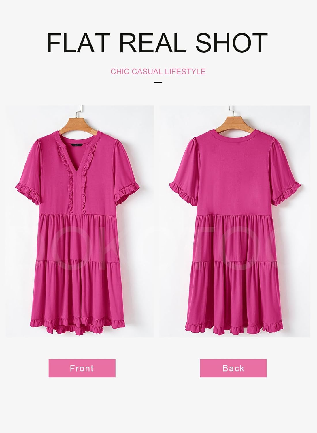 Womens Dresses 2025 Summer Spring V Neck Short Sleeve Casual A Line Flowy Swing Shift Dress Mini Dress