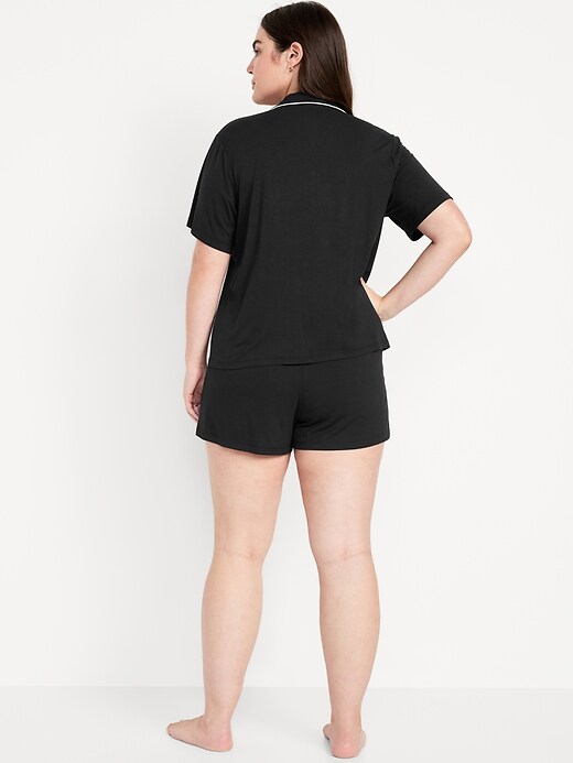 Sunday Sleep Knit Jersey Short Set Black Jack