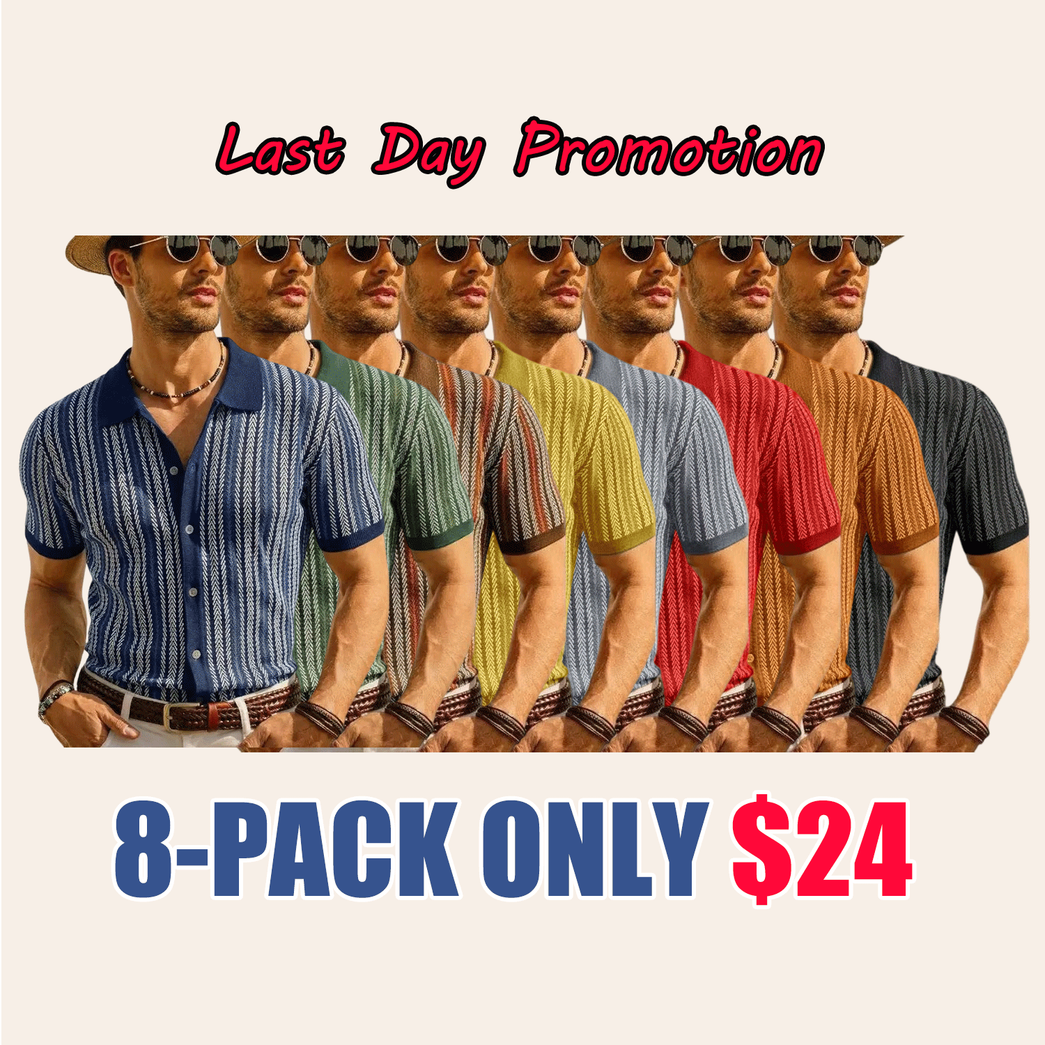 Men’s Retro Knit Button Polo Shirt