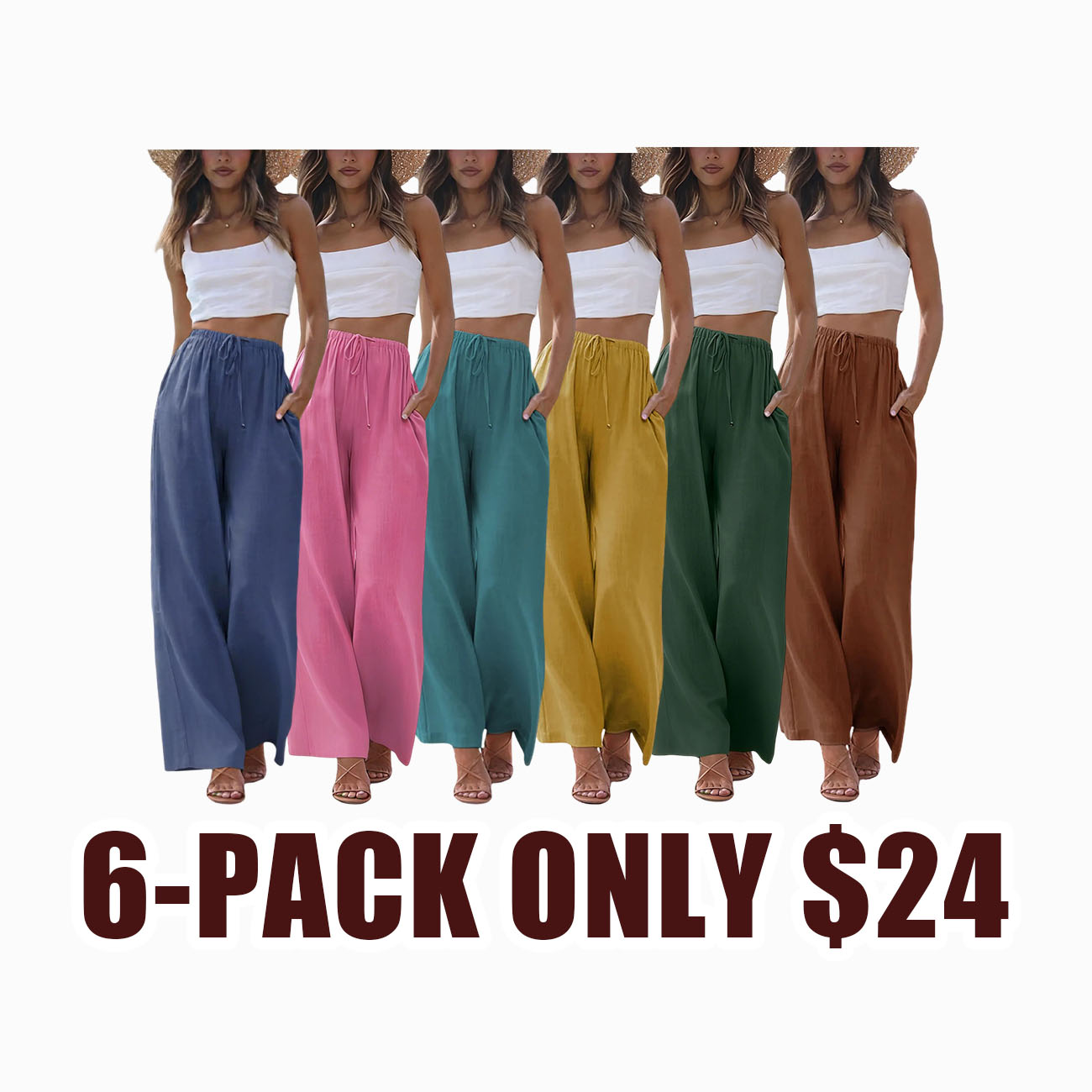 2026 Palazzo Pants for Women - Beach to Street Wide Leg + Pockets