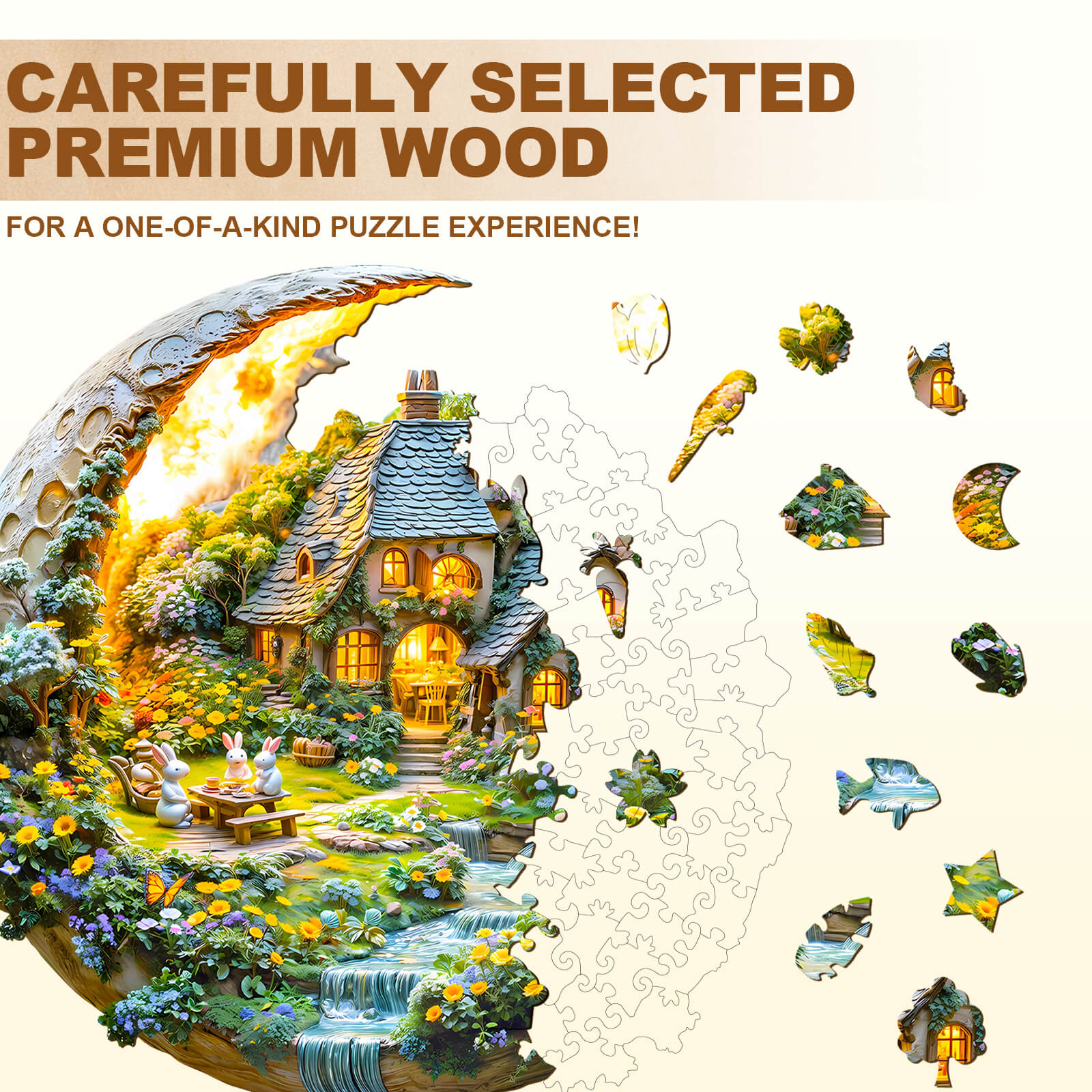 Moonlight Garden-2 Wooden Jigsaw Puzzle