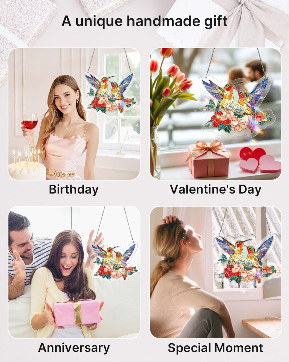 Acrylic Jigsaw Puzzle Suncatcher - Two Birds of Spring