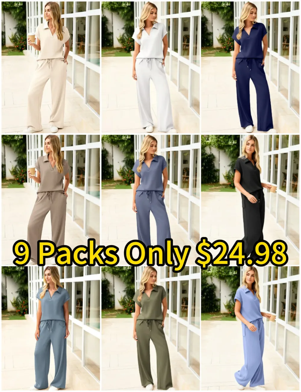 Womens 2 Piece Summer Outfit-Breathable & Wrinkle Resistant Sweatsuits Sets