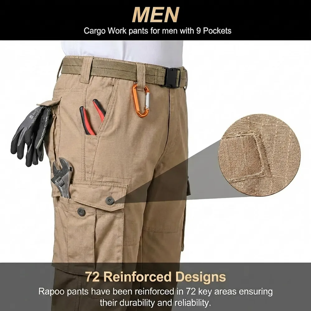 🥰LAST DAY 60% SALE 💥 Men Cargo Tactical Shorts & EDC Hiking Work Military Army Pants with 9 Pockets
