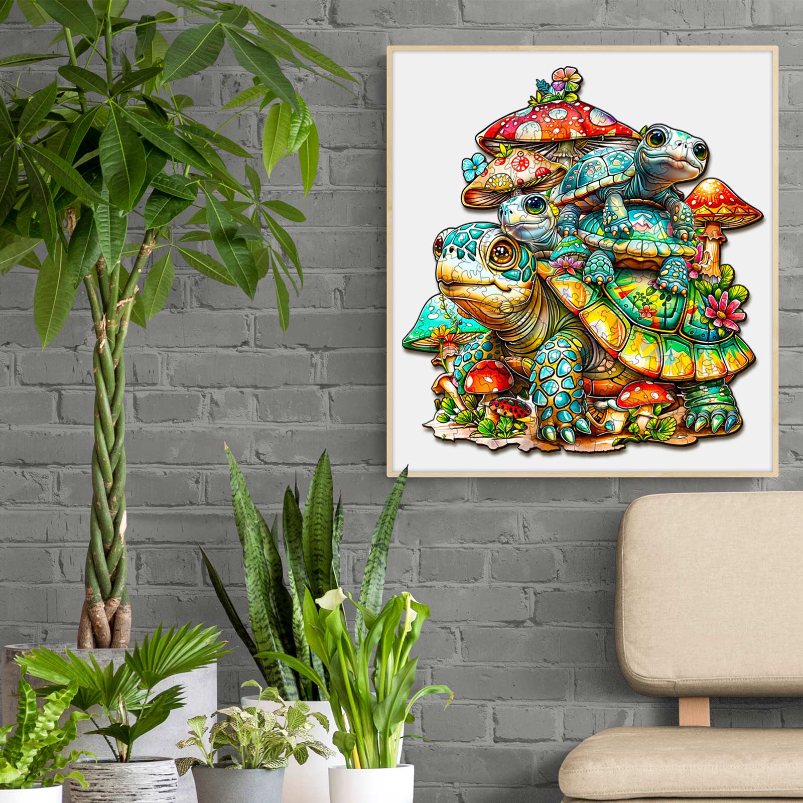 Turtle family Wooden Jigsaw Puzzle