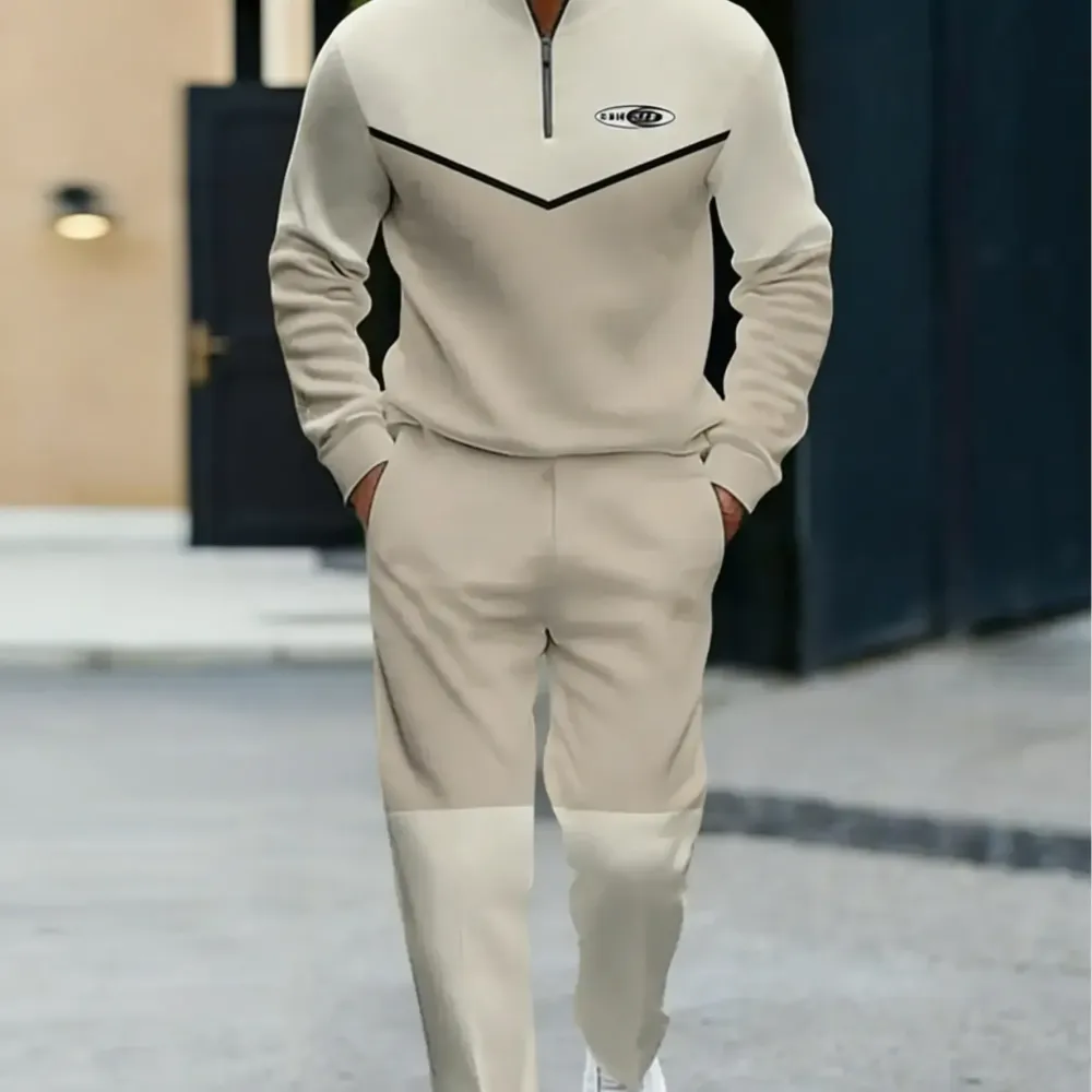 Fashionable men's color spliced sportswear series